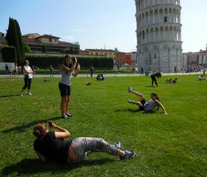 Posing with the Leaning Tower
